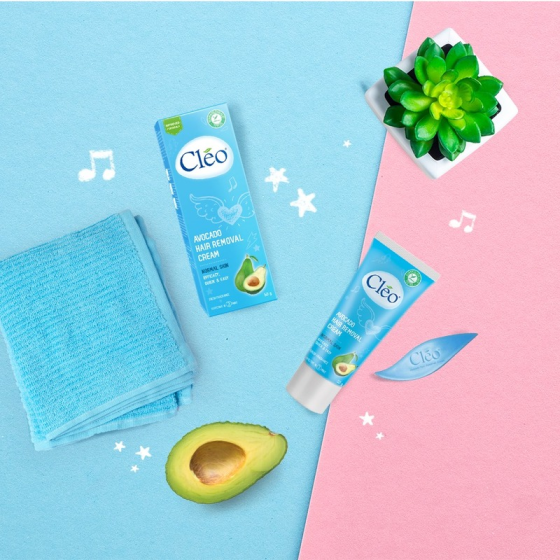Kem Tẩy Lông Cléo Avocado Hair Removal Cream Normal Skin Màu Xanh 50g