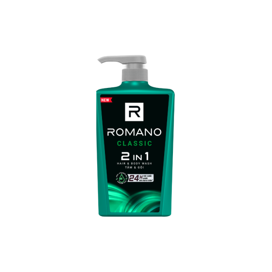 Tắm gội 2 trong 1 hương nước hoa Romano Classic 650g