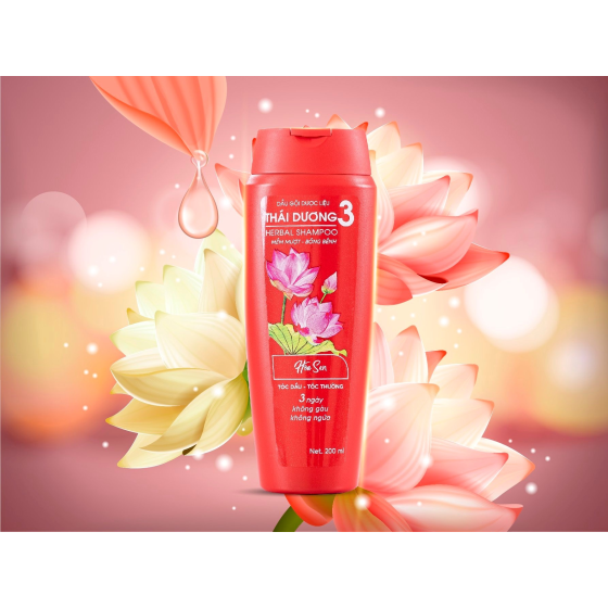 Dầu Gội Dược Liệu Thái Dương 3 Hương Hoa Sen 200ml 