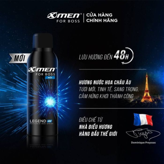 Xịt khử mùi Xmen For Boss Legend - 150ml