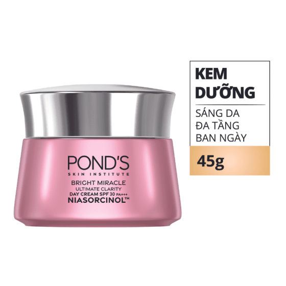Kem Dưỡng Sáng Da Đa Tầng Ban Ngày Pond'S Bright Miracle Mờ Thâm Sạm Với 50X Niasorcinol 45Gr