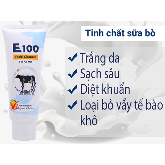 E100 Sữa Rửa Mặt Bò Sữa 100g