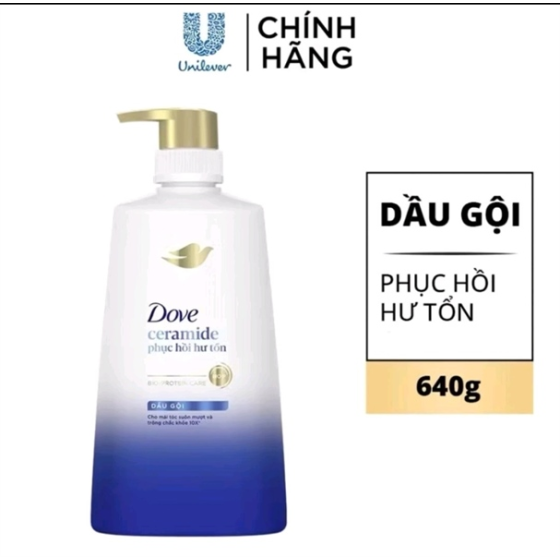 Dầu Gội Dove Ceramide Hỗ Trợ Phục Hồi Tóc Hư Tổn 640g