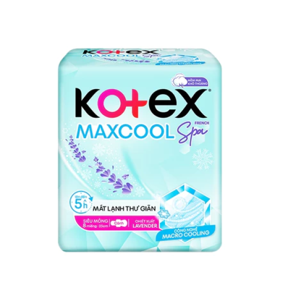 Băng Vệ Sinh Kotex Max Cool Siêu Mỏng Cánh 8 Miếng Max Cool Spa