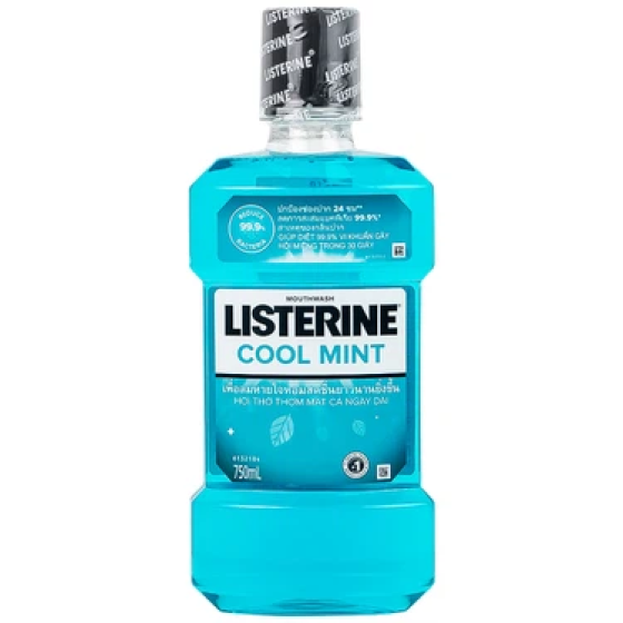 Nước súc miệng Listerine Cool Mint 750ML ngừa sâu răng diệt khuẩn giữ hơi thở thơm mát dài lâu
