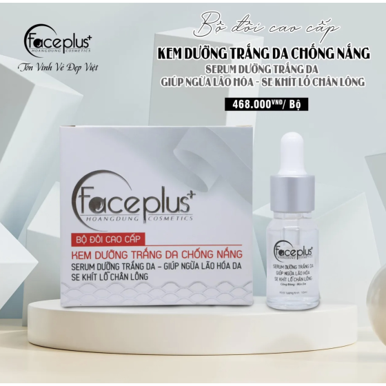 Bộ đôi cao cấp Faceplus+ Kem Dưỡng Trắng Da Chống Nắng 25g