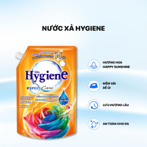 Nước xả vải Hygiene Cam Túi 1.3L - Hàng công ty
