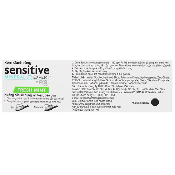 Kem Đánh Răng Hơi Thở Thơm Mát P/S Sensitive Mineral Expert by P/S #Fresh Mint - 100g