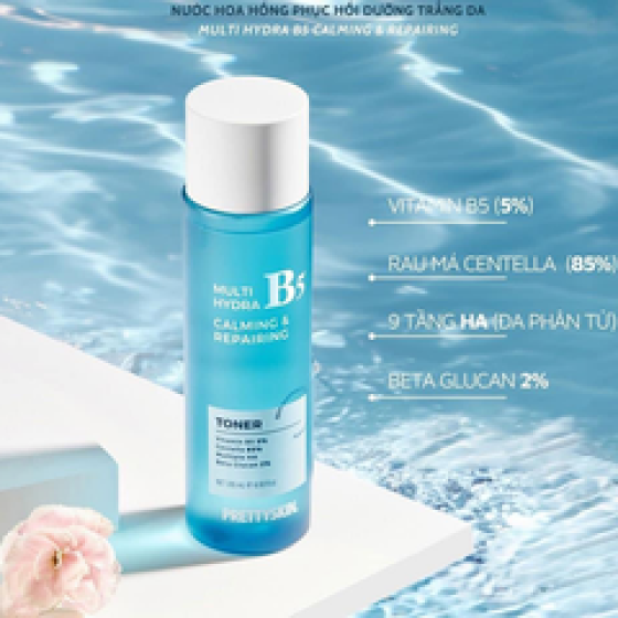 NƯỚC HOA HỒNG PHỤC HỒI DƯỠNG TRẮNG PRETTYSKIN MULTI HYDRA B5 CALMING & REPAIRING TONER