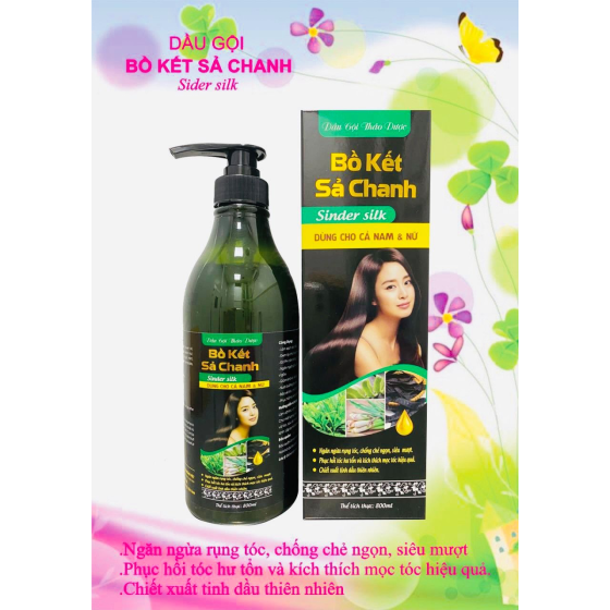 Dầu Gội Thảo Dược Bồ Kết Sả Chanh Sinder Silk 800ml