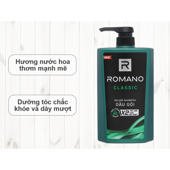Dầu gội hương nước hoa Romano Classic tóc chắc khoẻ 650g