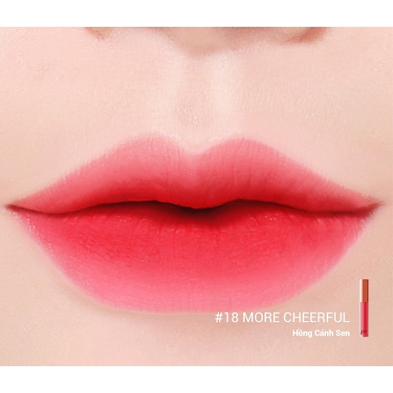 Son kem Bbia Last Velvet Lip Tint Version 4 18 More Cheerful 5g - Hồng Cánh Sen