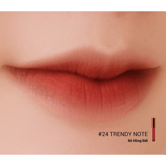 Son Kem BBIA Last Velvet Lip Tint 24 5g Trendy Note: màu đỏ hồng đất trầm nhẹ, tôn da