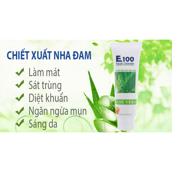 E100 Sữa Rửa Mặt Nha Đam 100g 