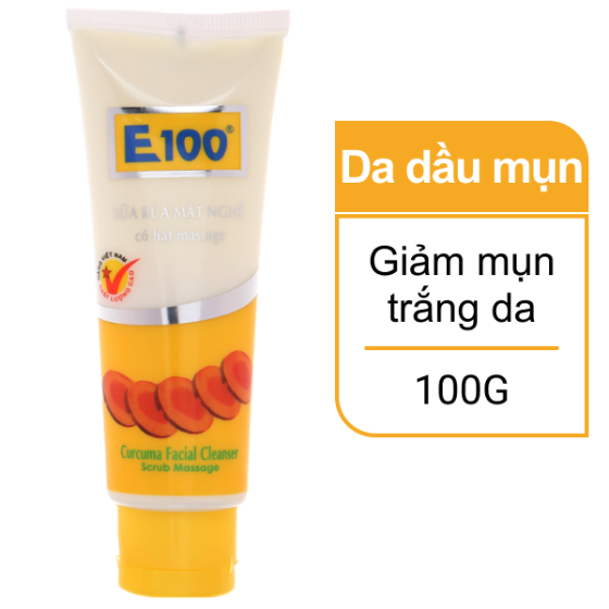 Sữa Rửa Mặt Nghệ E100 Hạt Massage 100G