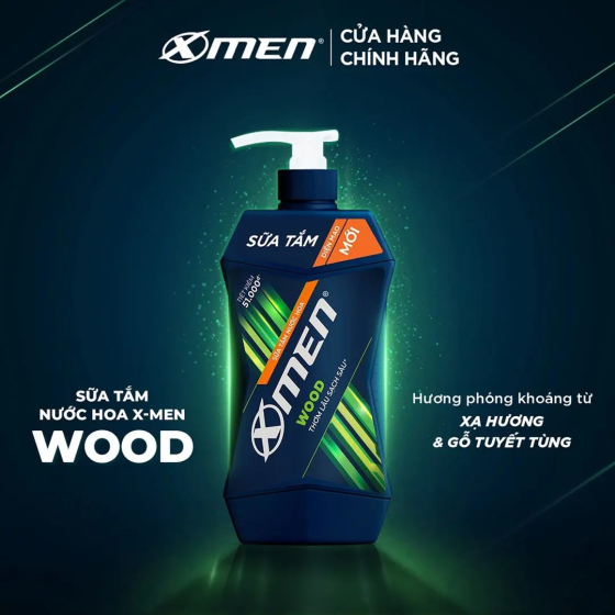 Sữa Tắm X-Men Nước Hoa Wood Thơm Lâu Sạch Sâu 650g