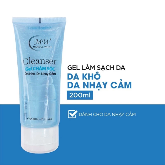 Sữa rửa mặt dành cho da khô, da nhạy cảm MW marble white 200ml