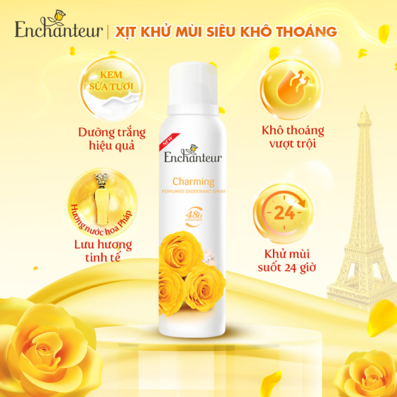 Xịt Khử Mùi Hương Nước Hoa Charming Enchanteur 150ml