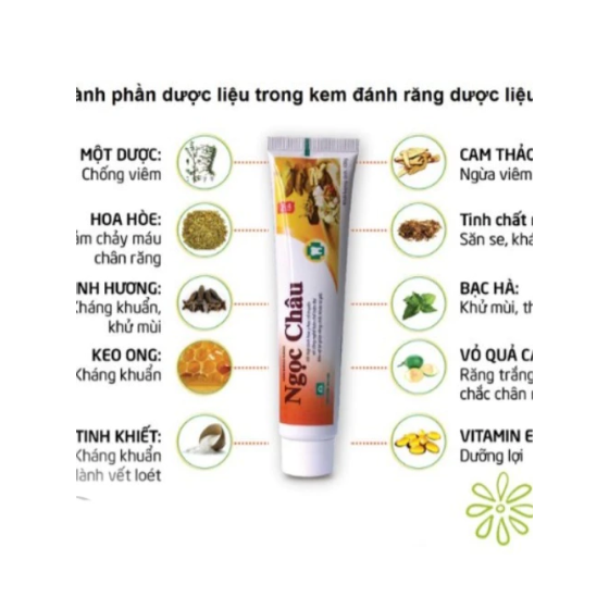 Kem đánh răng dược liệu Ngọc Châu ngừa sâu răng tuýp 100g truyền thống