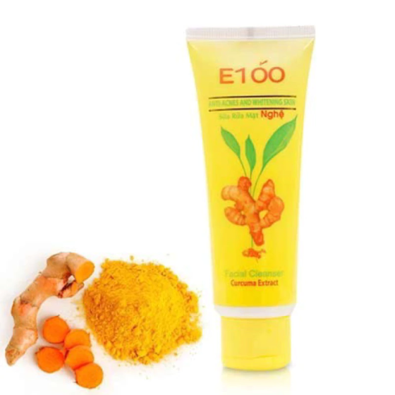 Sữa rửa mặt E100 nghệ giúp làm trắng da mờ thâm sạch mụn