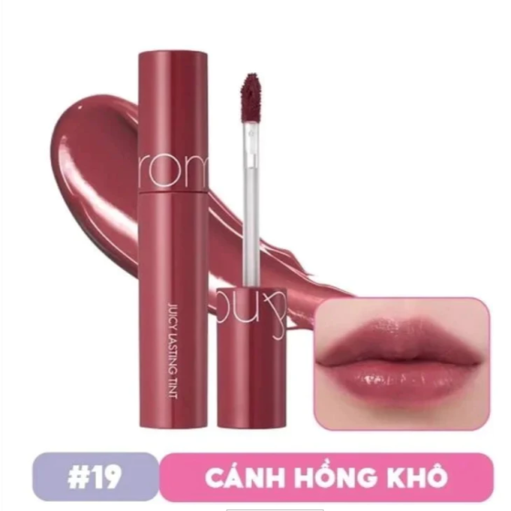 Son Bóng Romand Juicy Lasting Tint 19 Almond Rose 5.5g màu cánh hồng khô