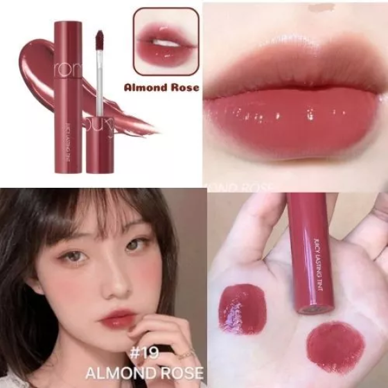 Son Bóng Romand Juicy Lasting Tint 19 Almond Rose 5.5g màu cánh hồng khô