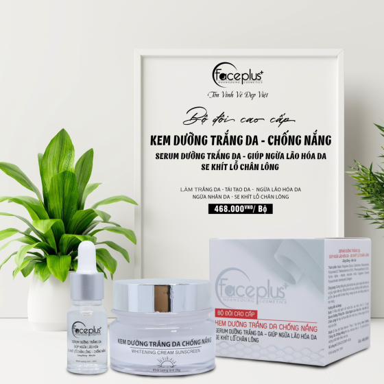 Bộ đôi cao cấp Faceplus+ Kem Dưỡng Trắng Da Chống Nắng 25g