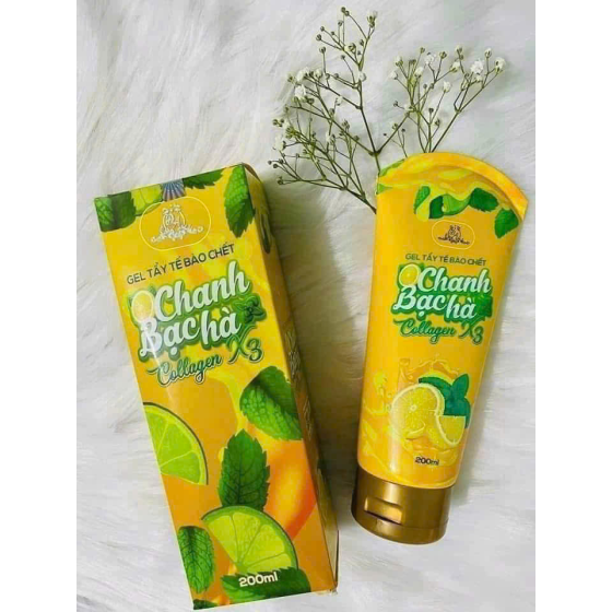 Gel Tẩy Tế Bào Chết Chanh Bạc Hà Collagen X3