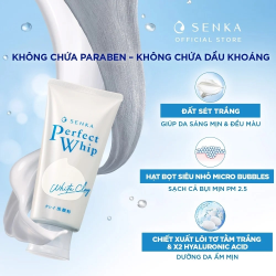 Sữa rửa mặt tạo bọt đất sét trắng Senka Perfect White Clay 120g