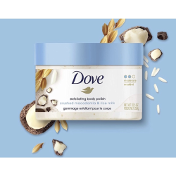 Kem Tẩy Tế Bào Chết Body Dove Exfoliating Body Polish Crushed Macadamia & Rice Milk 298g