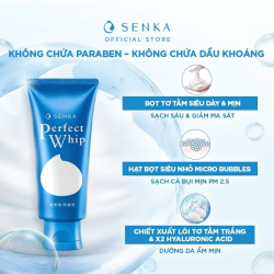 Sữa Rửa Mặt Tạo Bọt Chiết Xuất Tơ Tằm Senka Perfect Whip 120gr ( mẫu mới new )
