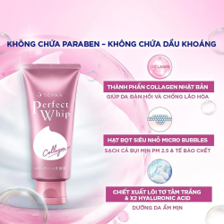 Sữa rửa mặt Collagen Senka Perfect Whip Collagen In 120G ngăn ngừa lão hóa giảm nếp nhăn