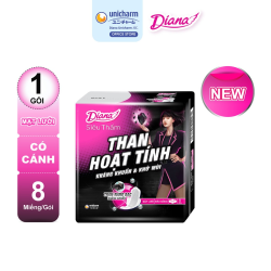 Băng Vệ Sinh Diana Than Hoạt Tính 8M Có Cánh