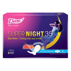 Băng Vệ Sinh Diana Siêu Thấm Supernight 35cm 3 Miếng/Gói