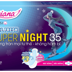 Băng Vệ Sinh Diana Sensi Cool Fresh Supernight 35cm 3 Miếng