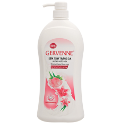 Sữa tắm trắng da Gervenne dâu tây bạch tuyết & lily hồng hương nước hoa 900g