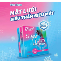 Băng Vệ Sinh Diana Siêu Thấm Cool Fresh Siêu Mỏng Cánh 8M