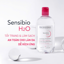 Nước Tẩy Trang Bioderma Créaline H2O Cho Da Khô, Da Nhạy Cảm 500ml (màu hồng)
